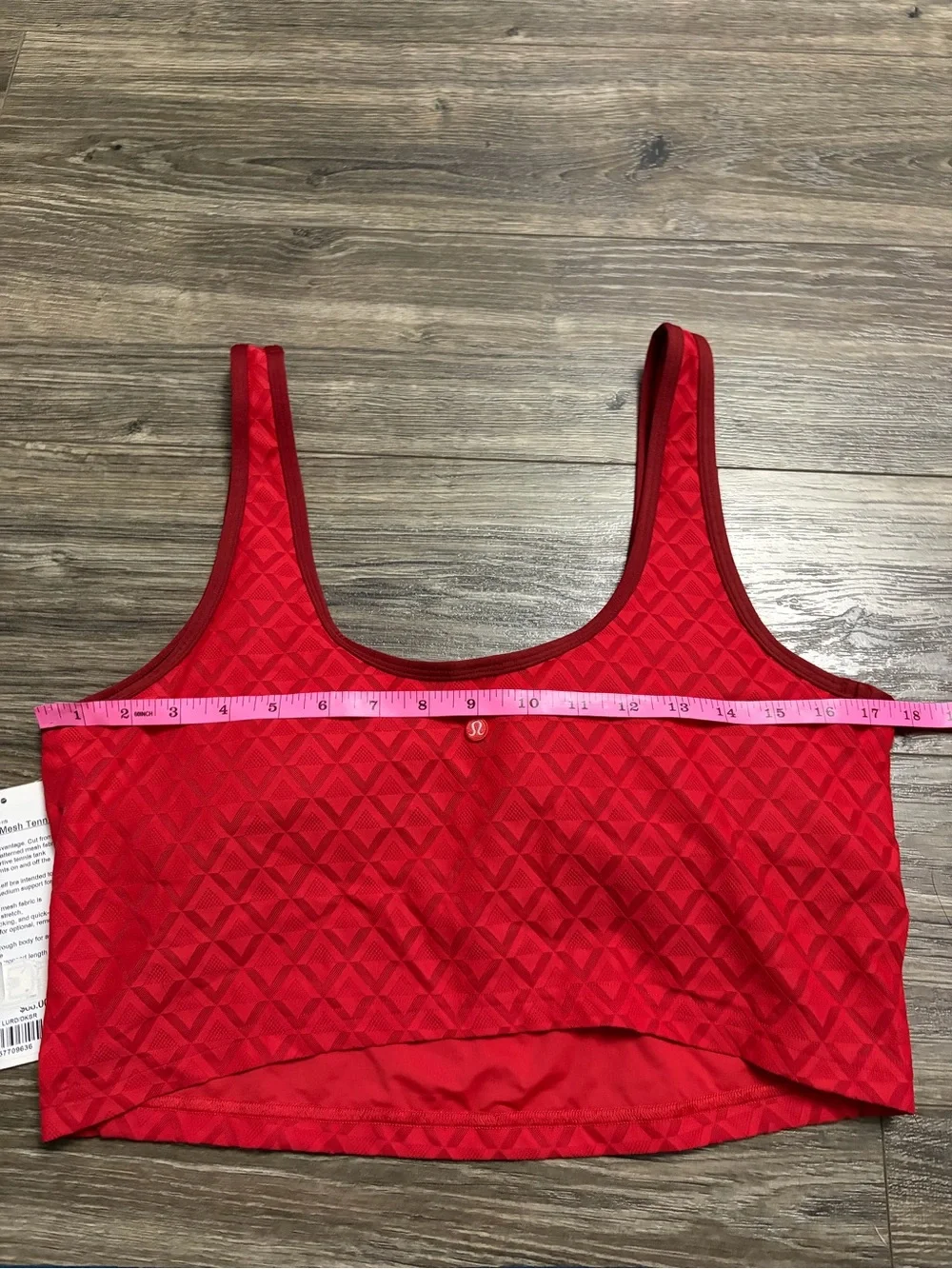 NWT Lululemon Textured Mesh Tennis Tank Top (Lulu Red/Dark Sport Red) Size XL
